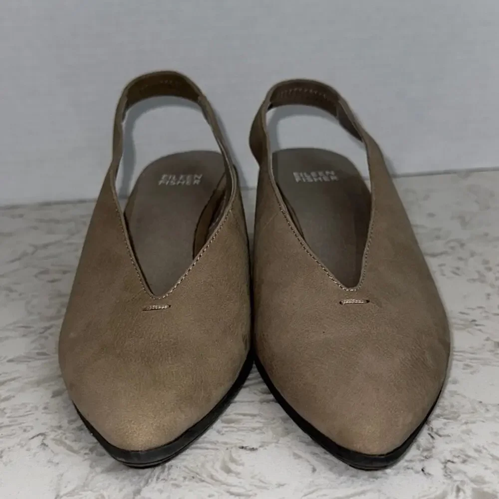 EILEEN FISHER Devi Tumbled Nubuck Leather Slingback